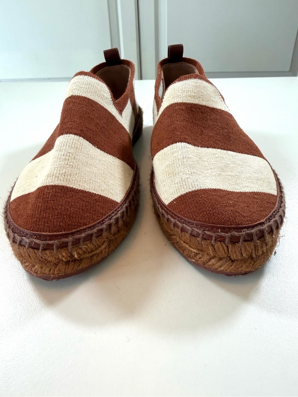 Loro Piana Seaside Walk Canvas Espadrilles Brown Cream Striped EU 37 - Picture 5 of 17